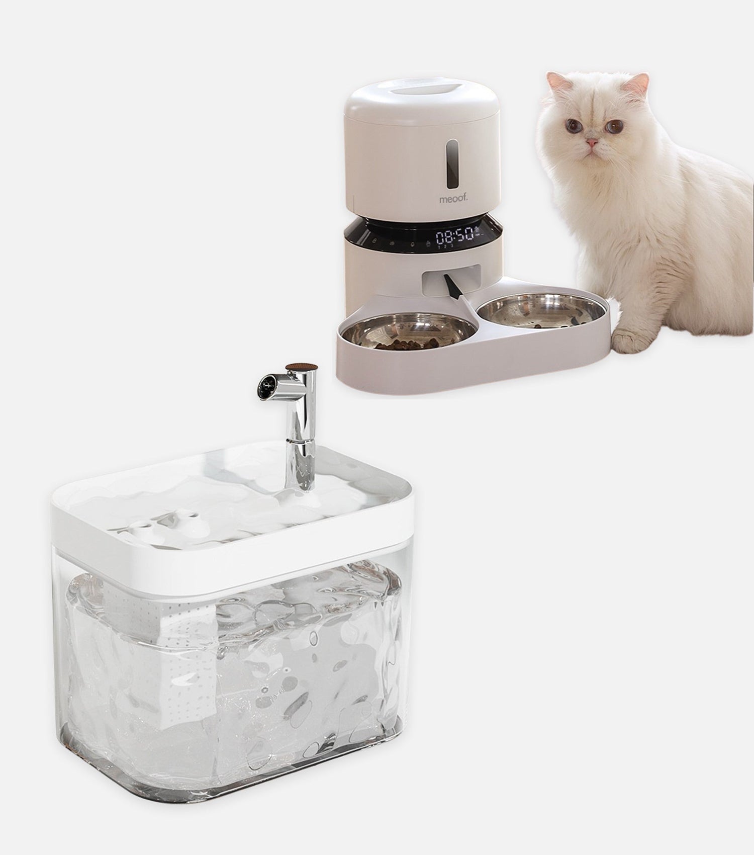 Capsule Feeder + Water Fountain Bundle