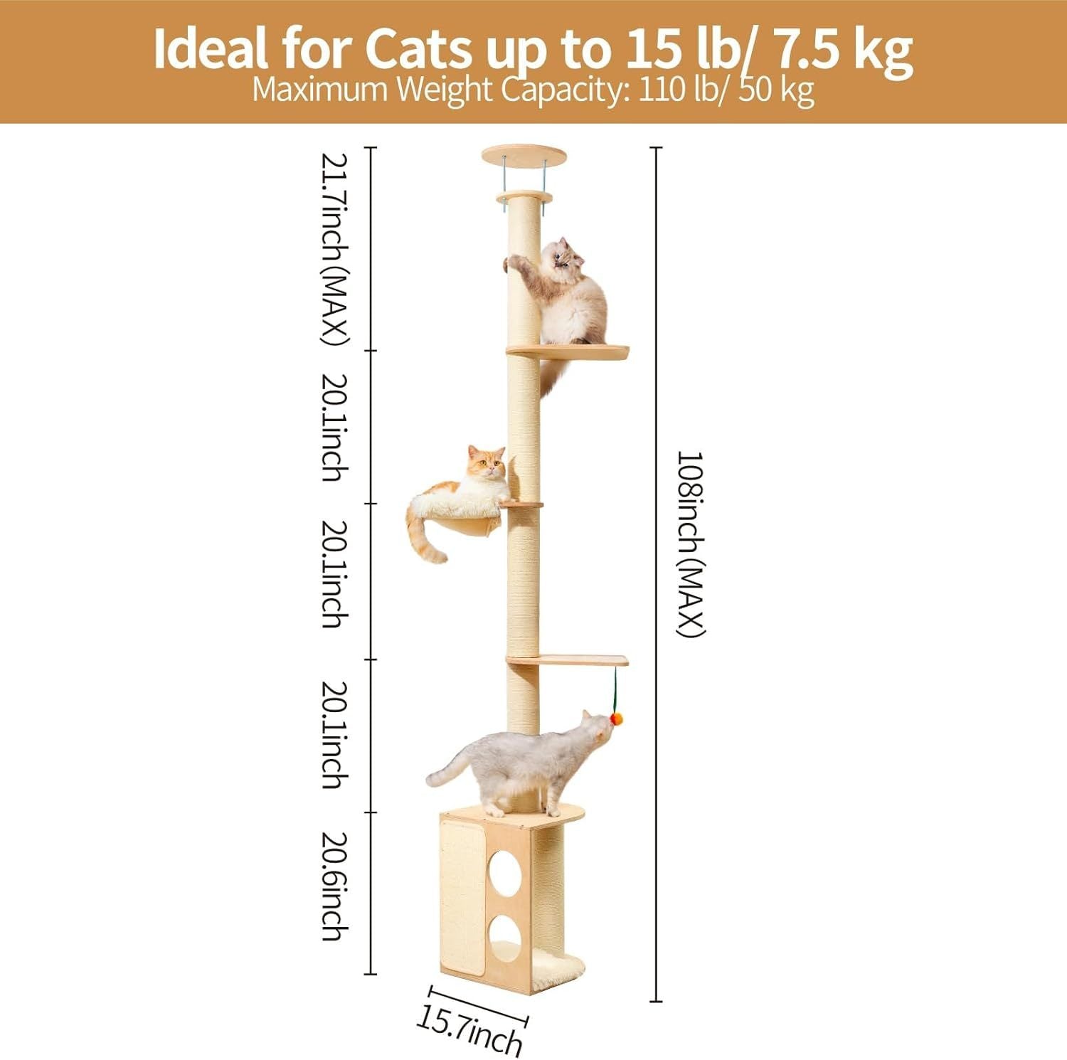 Large Floor-to-Ceiling Cat Tree
