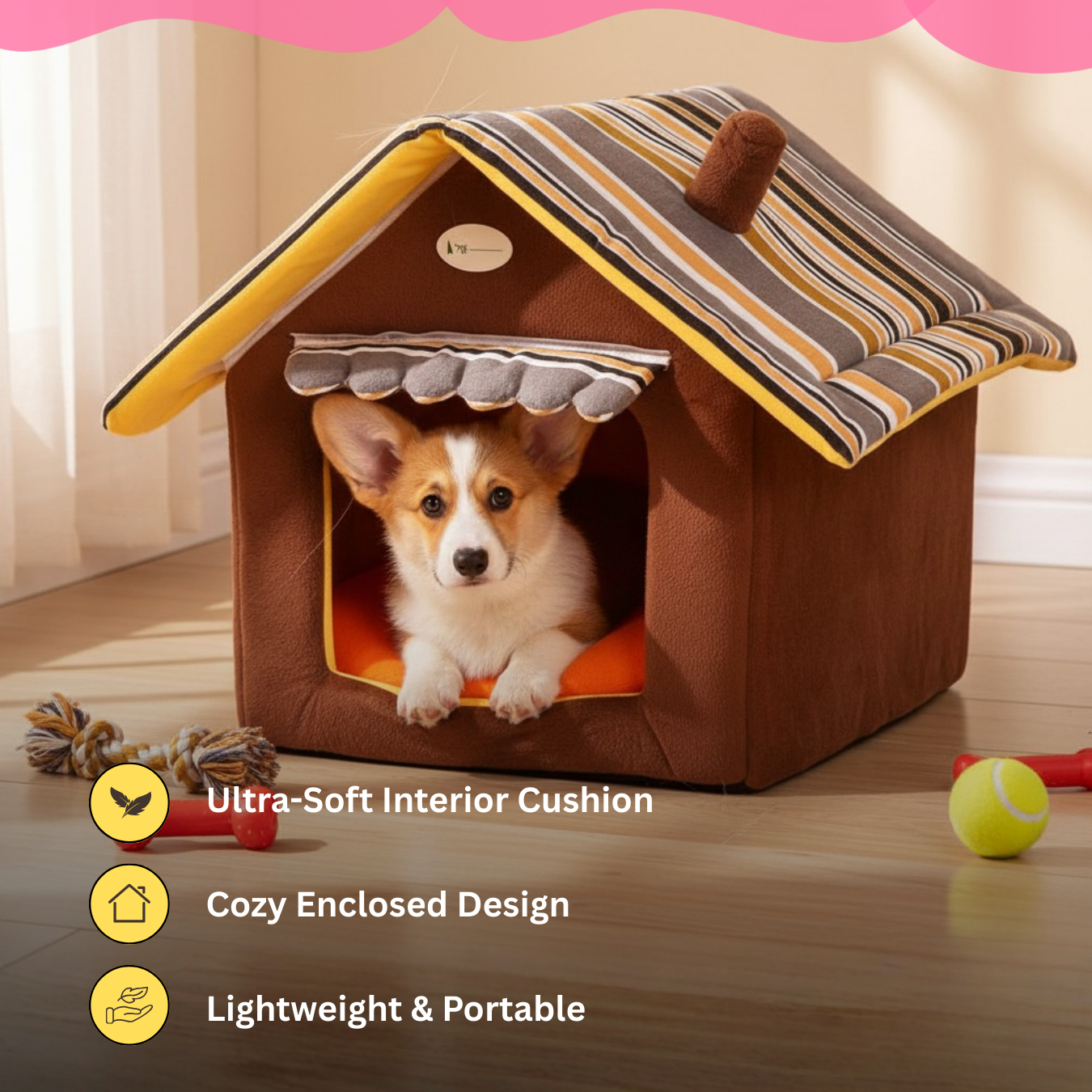 Striped Pet Bed House