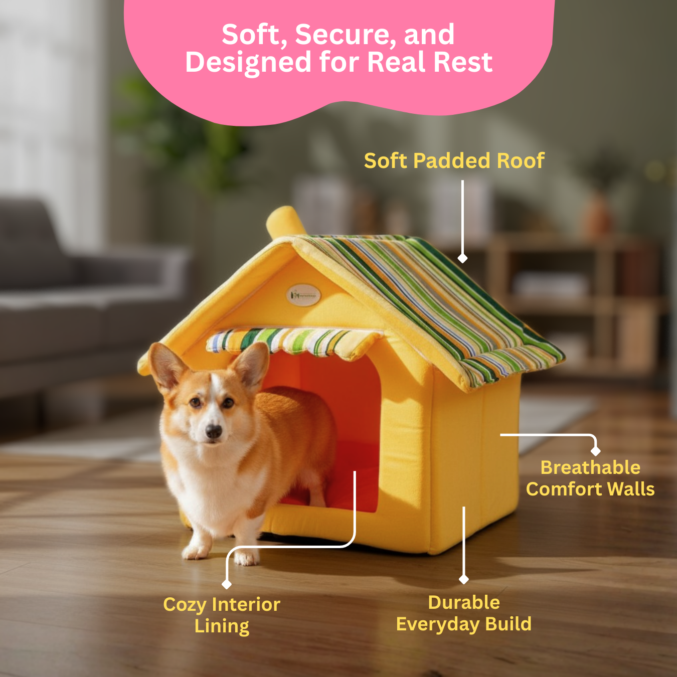 Striped Pet Bed House