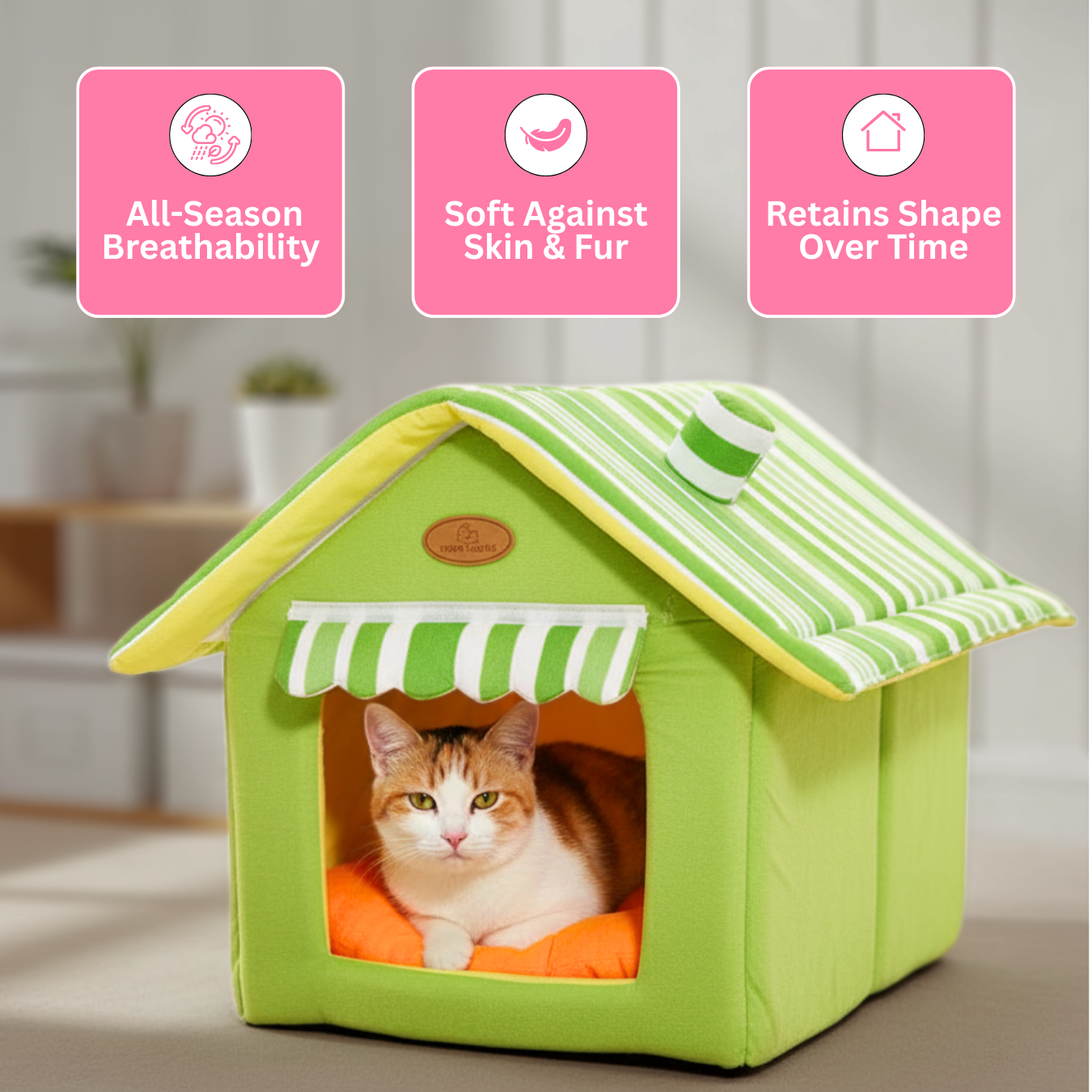 Striped Pet Bed House